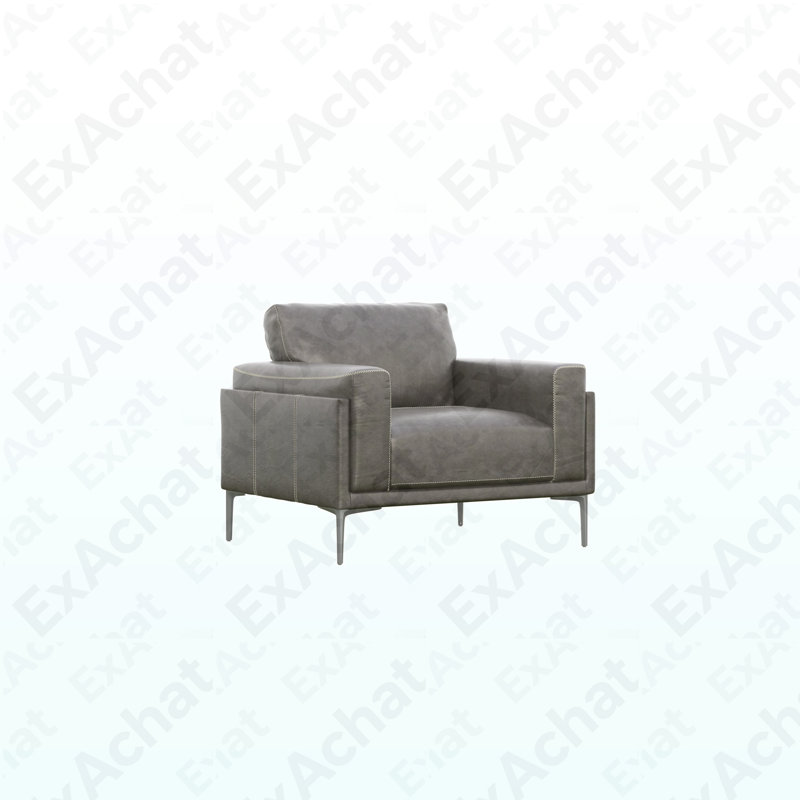 Chaise en cuir gris anthracite
