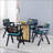 Black Solid Wood Round Table