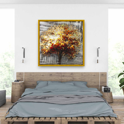 Abstract Tree by Fall - Contemporary Framed Canvas Decor