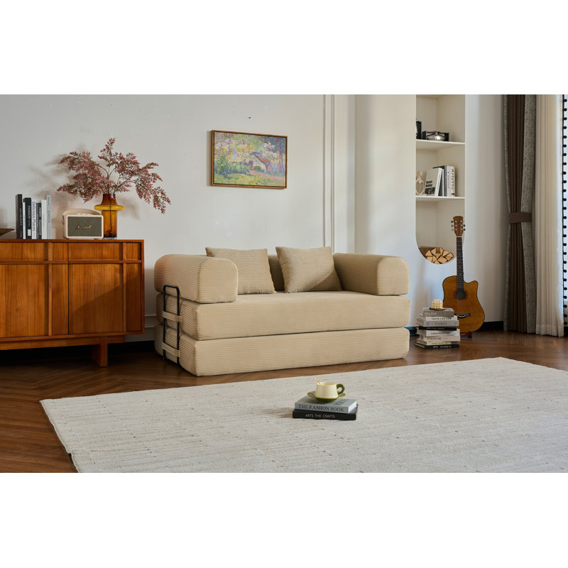 Canapé convertible Boneless Sleeper, H 26,77 po x l 59,06 po x P 35,43 po, Beige