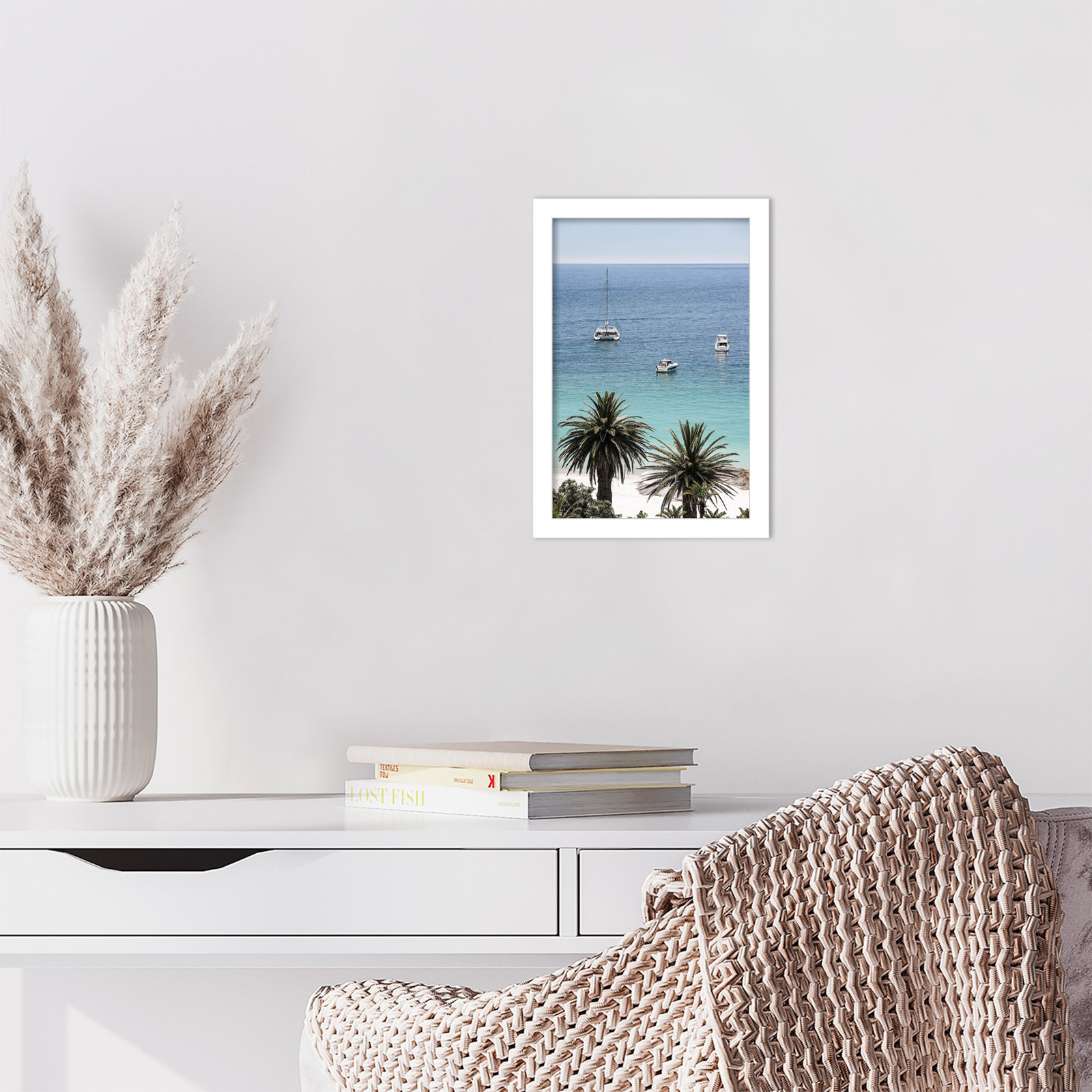 Rothschild "Camps Bay Beach" Print, White, 13" H x 9" W