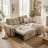 77'' Wide Convertible Sofa with Adjustable Back-1538329107