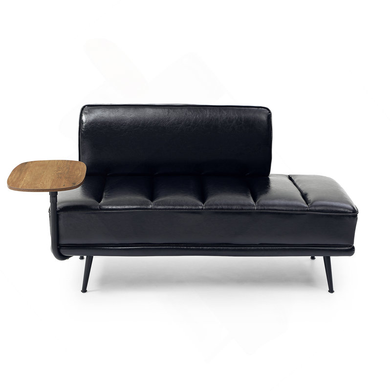 Modern End Of Bed Bench With Adjustable Side Table, 360-Degree Swivel Tray, Ideal For Multiple Room Settings And Comfortable Seating