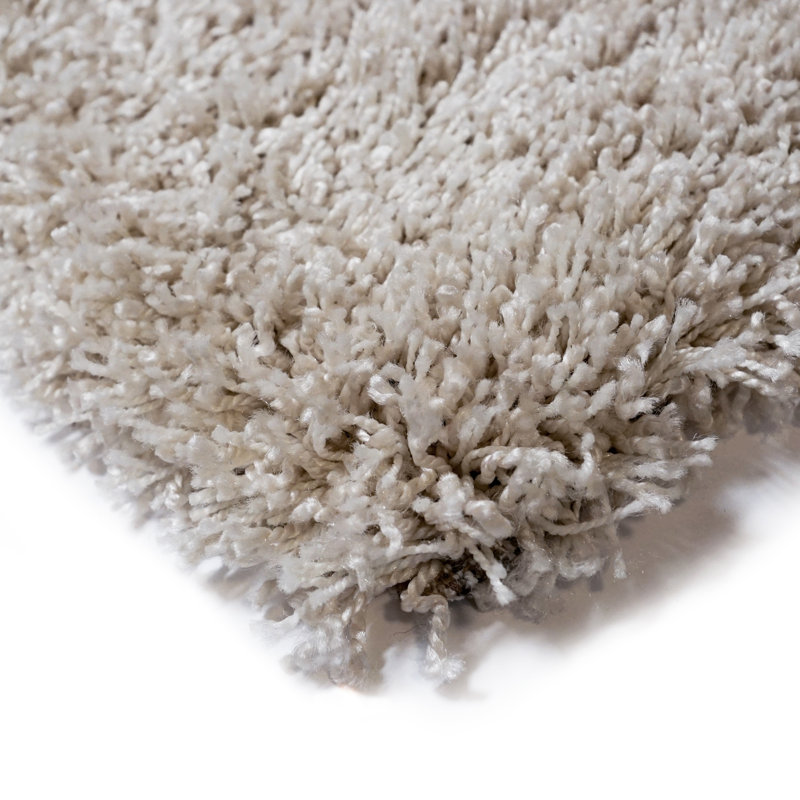  Ultimate Shag Modern Solid Color Ivory Cream Polypropylene Thick Plush Shag Indoor Area Rug, Rectangle 5'3" x 7'5"