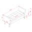 Banc de lit 51,5 po avec rangement en velours bleu marine