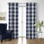 Walker Buffalo Indigo/Ivory Cotton Rod Pocket Drapery Panel Set of 2-1993666969