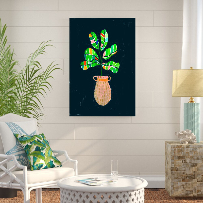 Feuille de violon colorée - peinture sur toile tendue, H 48 po x l 32 po
