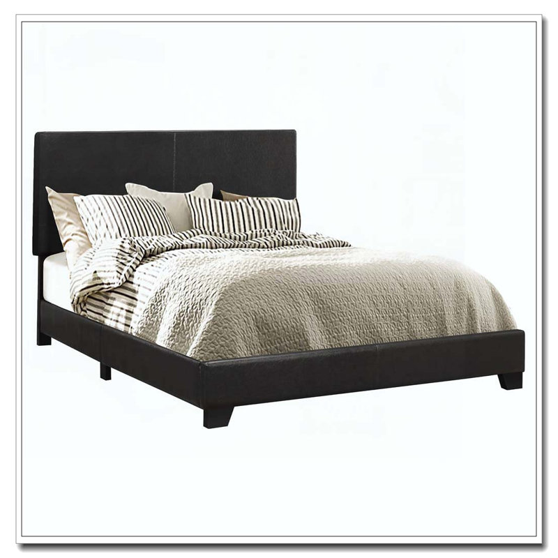 PU Leather Bed, Full, Black