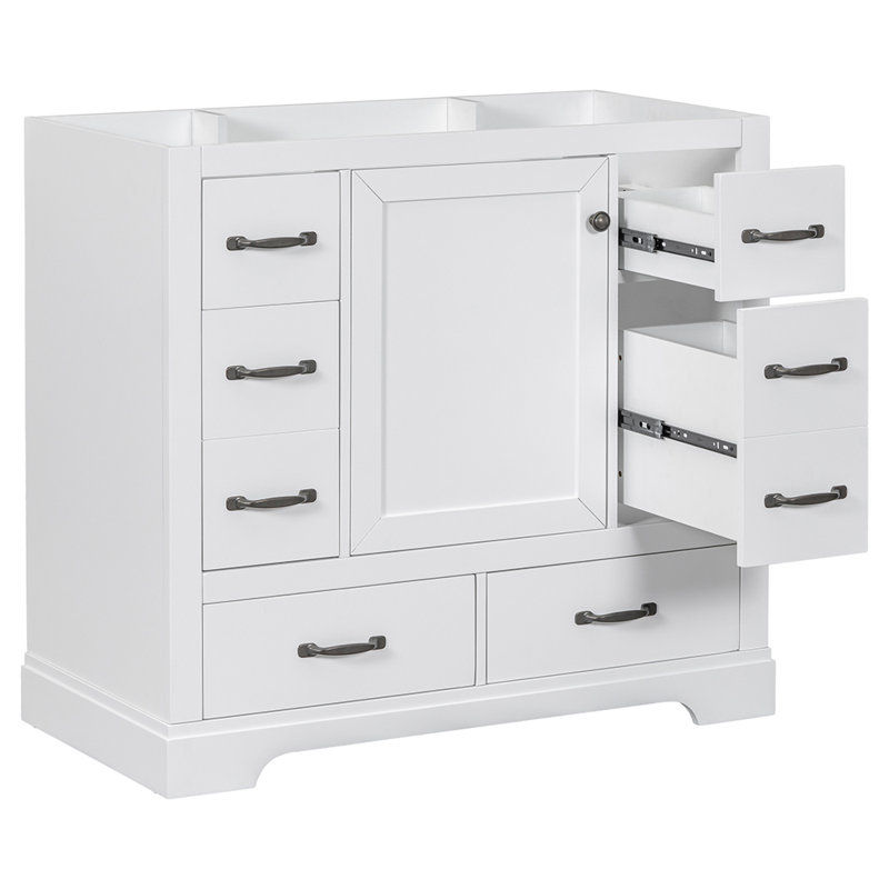 Base de meuble-lavabo simple Mushka 35,51 seulement, Blanc, Noir