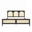 Lit plateforme en bois avec tête et pied de lit en rotin, fabrication robuste, aucun sommier requis, assemblage facile-1962434065-1962434079