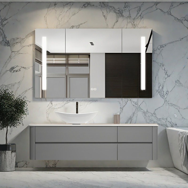 Simple modern rock plate bathroom cabinet