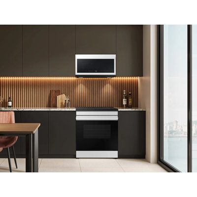 Samsung Bespoke Stainless Steel Kitchen Package With 29 Cu. Ft. Smart BESPOKE 4-Door French-Door Refrigerator With Customizable Panel Colors And Beverage Center In Stainless Steel