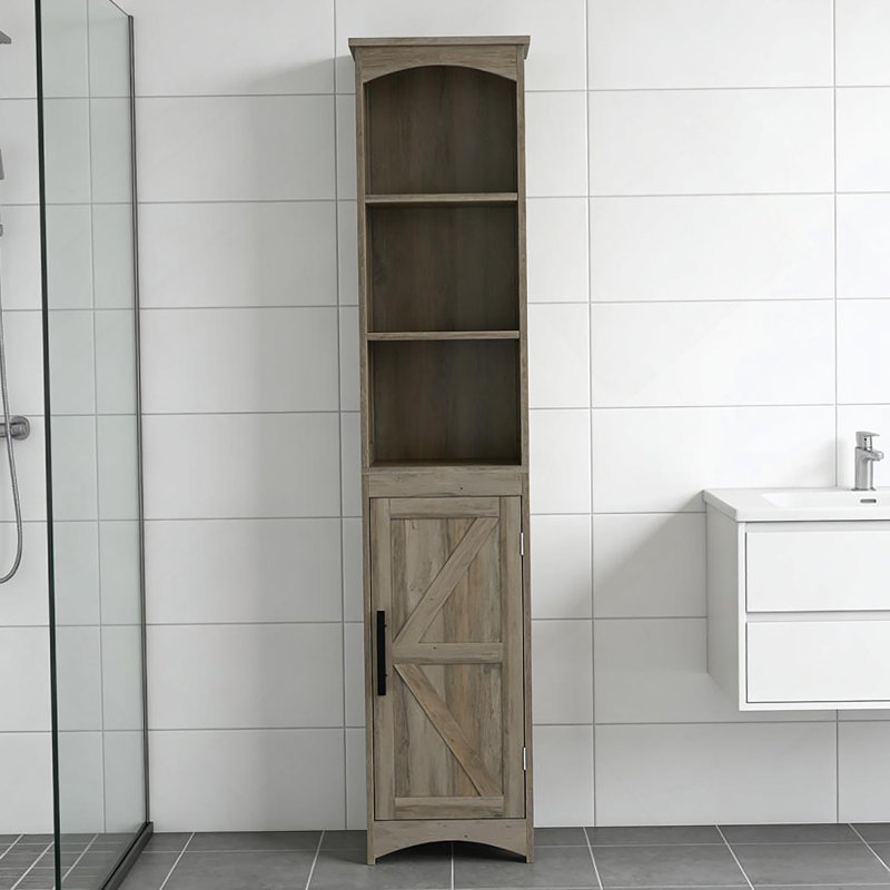 Armoire de rangement étroite et étroite pour salle de bain étroite, Gris