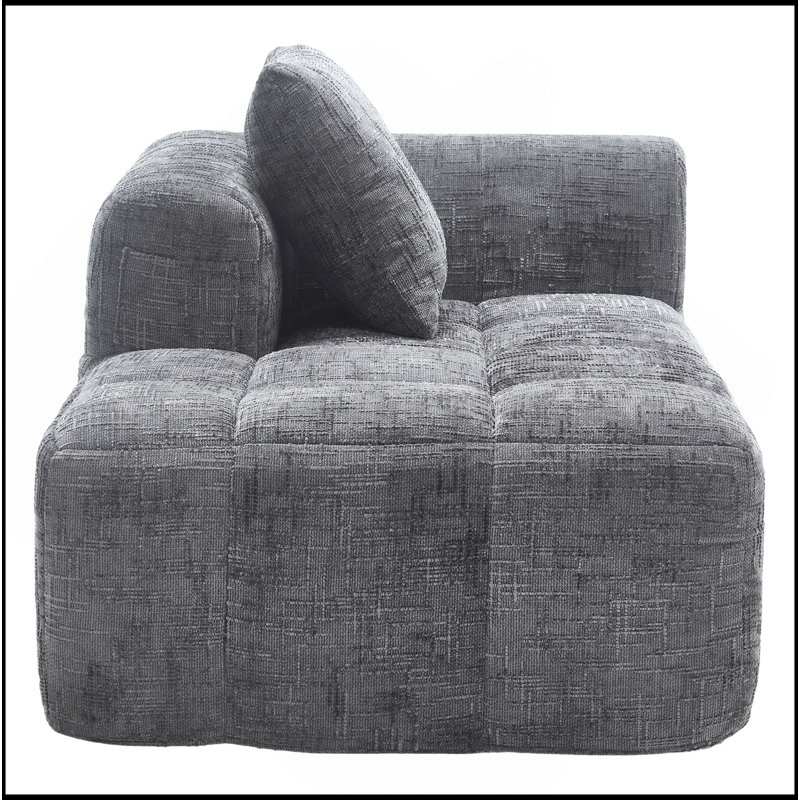 Canapé en chenille Boneless, canapé-lit modulaire minimaliste pour salon, Gris