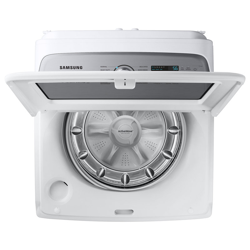 White 5.1 cu. ft. Smart Top Load Washing Machine with Stainless Steel Drum