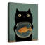 Chat, art mural drôle, chat et poisson, reproduction sur toile, affiche, peinture encadrée, décorations murales pour la maison, bureau, décor, 8 x 10 pouces