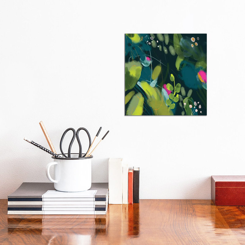 «Jungle Feaver Leaves» par Ana Rut Bré - impression d'art graphique, Aucun mat, Toile tendue, H 12 po x l 12 po x P 0,75 po