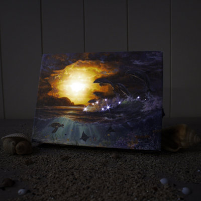 Beyond the Shore 8x6 Mini Lighted Easel Back Canvas