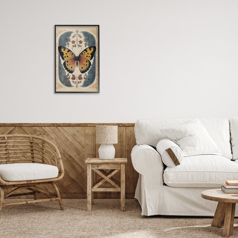 «Vintage Farmhouse Butterfly Symmetry», estampe numérique, design par Arlington Prints, H 18 po x l 12 po