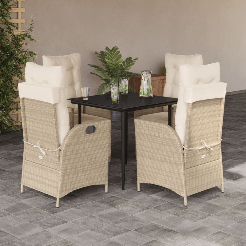 Ensemble de salle à manger Vidaxl, Beige / blanc, H 29,1 po x l 31,5 po x L 31,5 po, 4