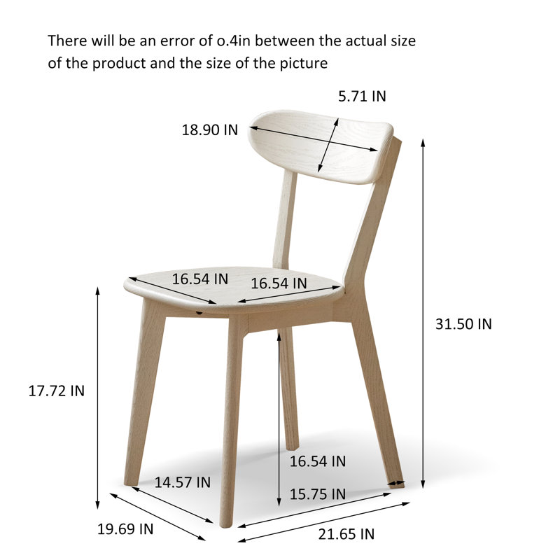 Chaise de salle à manger en bois avec dossier incurvé Aden, Blanc