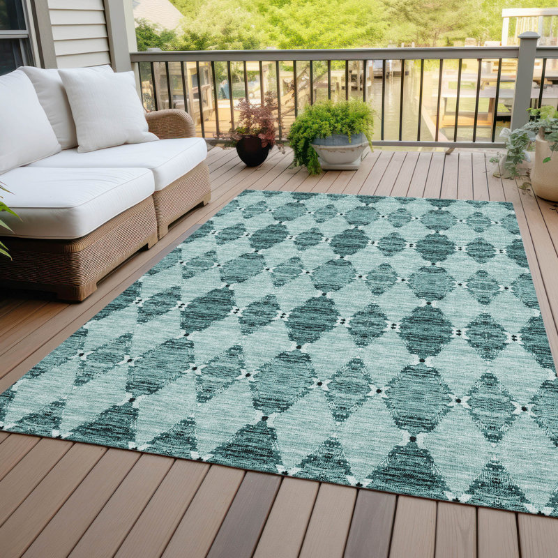 Everlee Washable Moroccan Indoor / Outdoor Rug, Rectangle 8' x 10'