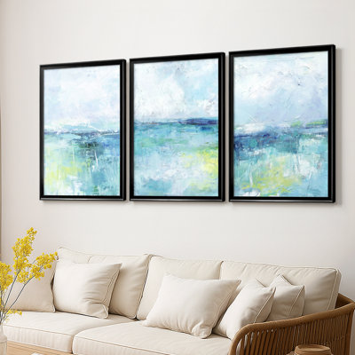 ABSTRACT Series DCCCXIV  -Custom Framed  Wrapped Gallery Canvas - 3 Pieces