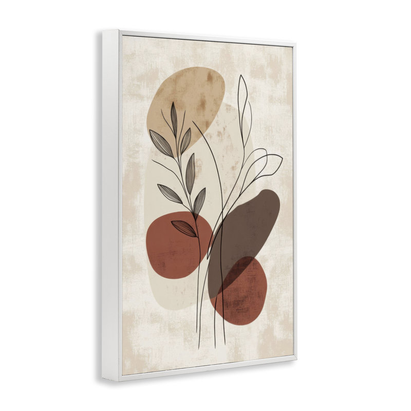 Sprig Outline Neutrals, estampe numérique par LSR Design Studio, Estampe numérique encadrée blanc bord de mer