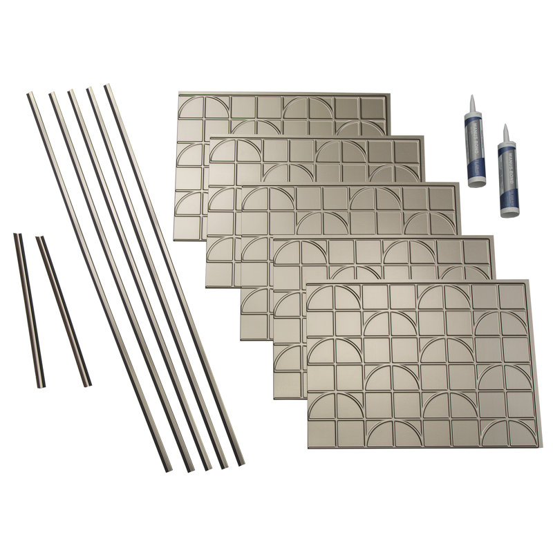Panneau mural 3D 24,25 po x 18,25 po, Nickel brossé