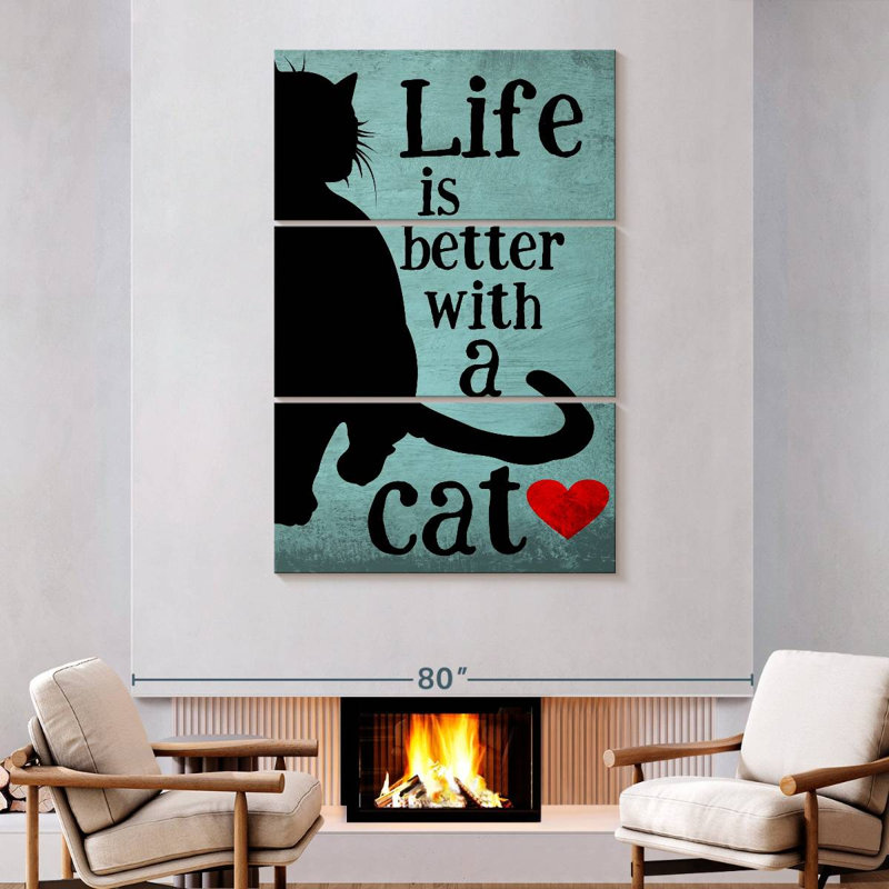 Brampt Life Is Better With A Cat, H 74 po x l 48 po
