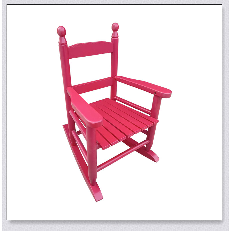 Chaise berçante rouge en bois massif pour enfants - sécuritaire, durable et adaptée à une utilisation intérieure ou extérieure