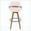 Tabouret de bar à hauteur fixe avec pivot, repose-pieds en métal-1395738353