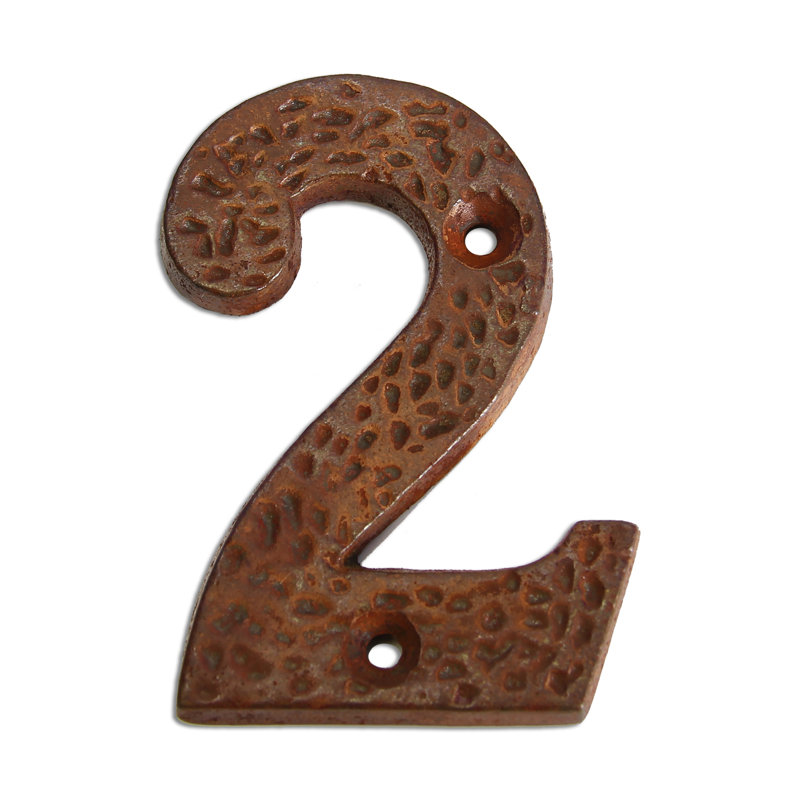 Numéro de maison 3 po, 2, Rouille