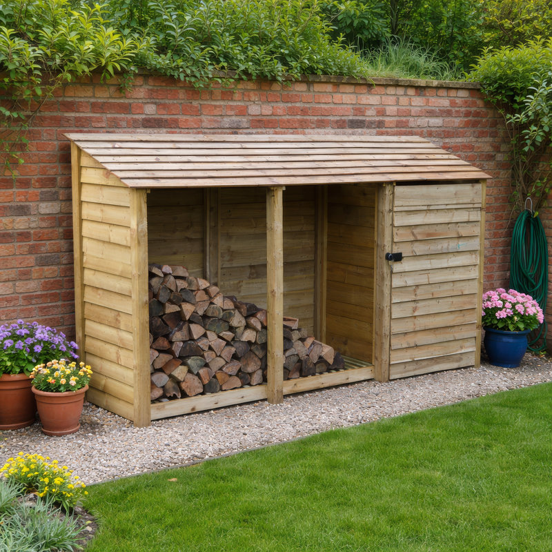 11 Ft. x 3 Ft. Log & Tool Store - Triple Bay Multi Storage Unit, Light Green