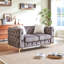 Canapé en velours de luxe 61,25 pouces avec boutons capitonnés Chesterfield avec 2 coussins et pieds en métal-1372172962-1372172966