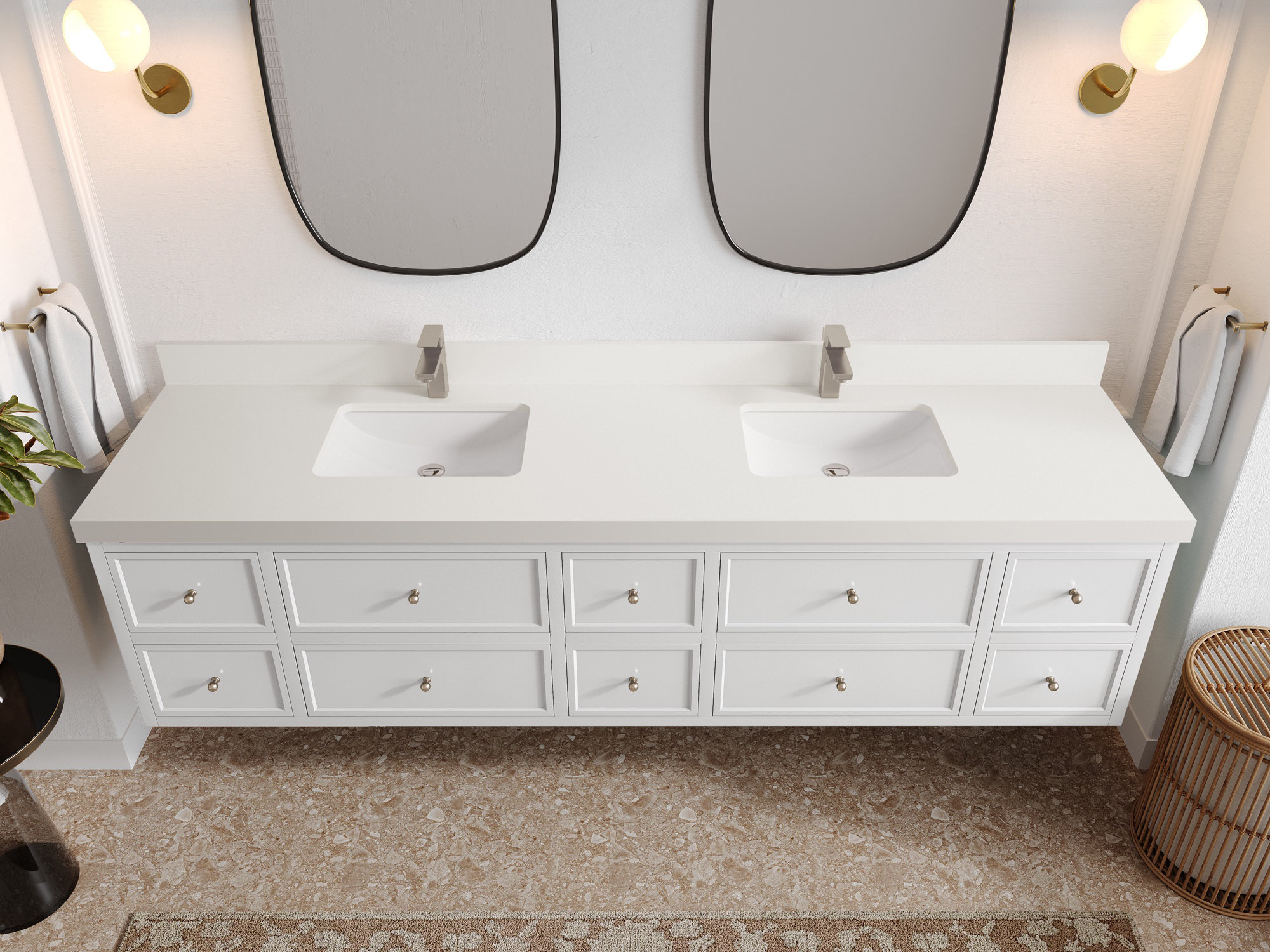 Willow Collections Roswell Floating 84'' Double Bathroom Vanity with