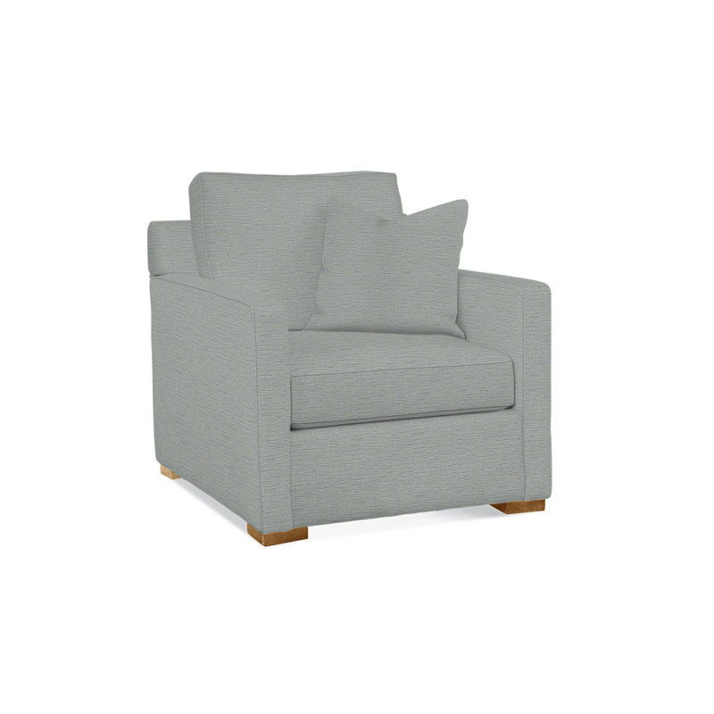 Fauteuil l 36 po Bel-Air, Finition miel, Rayures bleues / beiges 0209-61