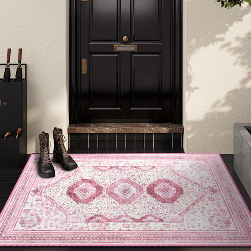 Straub Large Moroccan Rugs Geometric Living Room Rug Washable Bedroom Rug Non-Slip Colorful Vintage Accent Floor Carpet For Home Decor