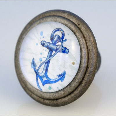 Anchor Knob - Blue and White (SET OF 4)