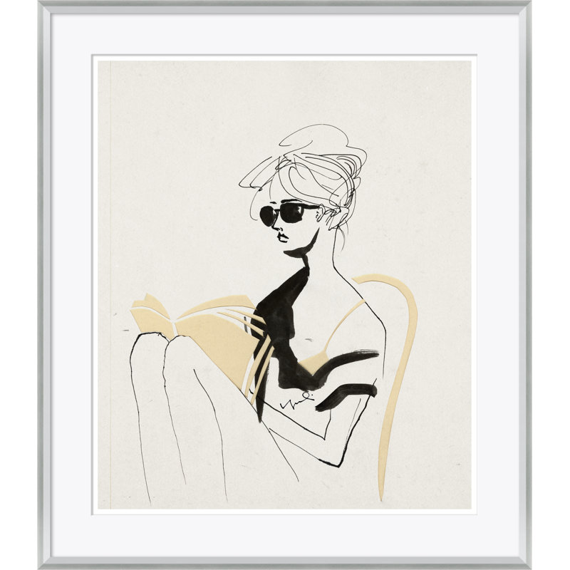 Textile Woman In Yellow Giclee Print by Yuki Osada, 30.5'' H x 26.5'' W x 1.75'' D