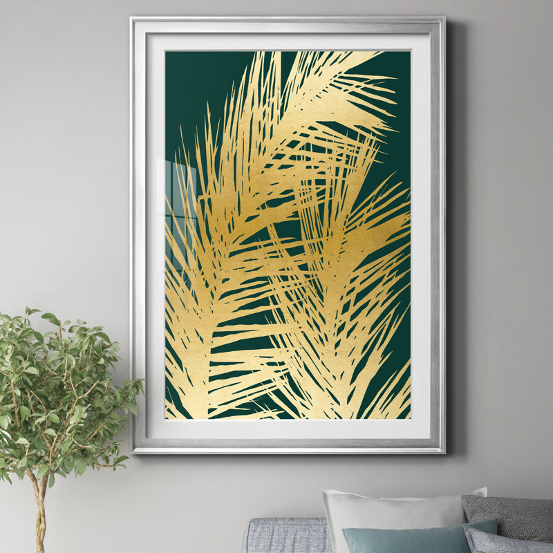 Emerald Palm I - reproduction de cadre photo sur papier, H 30,5 po x l 42,5 po x P 1,5 po, Argent