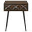 Table d'appoint rectangulaire à 1 tiroir Coffee Brown