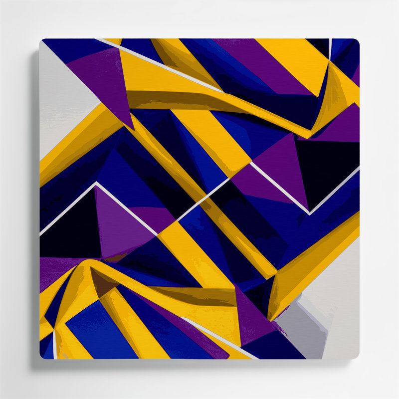 Hard Edge 7 Purple Metal Wall Art, 12" H x 12" W
