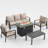 Aluminum Outdoor Conversation Set 5-Person Patio Set with Fire Pit & Coffee Table-935161975-935161970