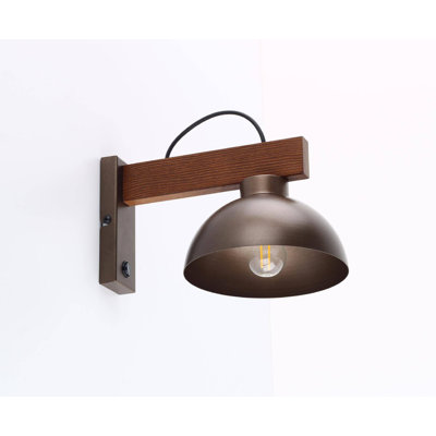 Lorenza 1-Light Dimmable Brown Armed Sconce