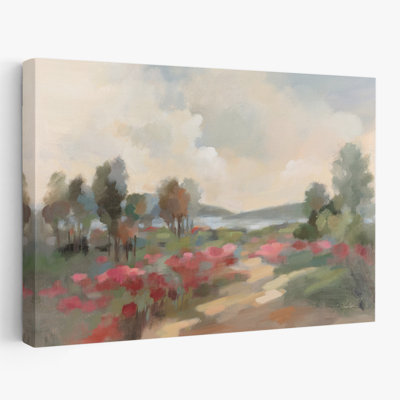 Chemin vers le lac - fleurs florales brunes - gris