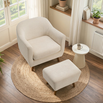 Fauteuil d'appoint avec repose-pieds Kaya Mordern Upholstery