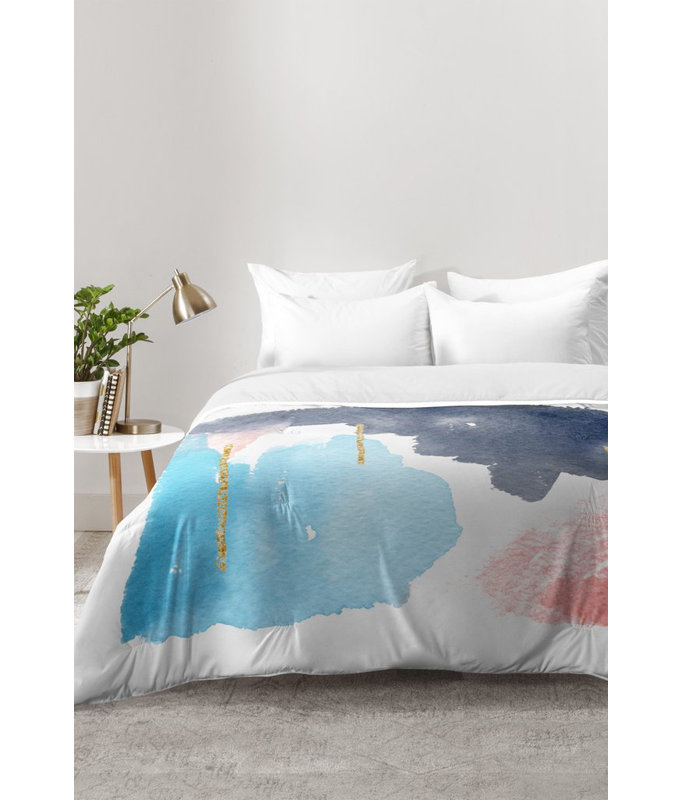 Social Proper Modern & Contemporary Abstract Comforter Set, Full/Queen Comforter + 2 Standard Shams