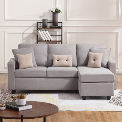Campbelltown Upholstered L-Shaped Sectional with Ottoman Reversible