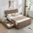 Braya Luxury Sleigh Bed With 2 Large Wood Drawers Storage,Taupe,Queen-1937042113-1913656065